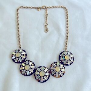 J. Crew AB Crystal Cluster Tortoiseshell Statement Necklace